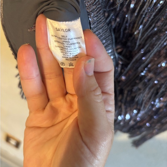 Saylor Silver Fringe Sequin Crop Top size XS - Picture 5 of 7